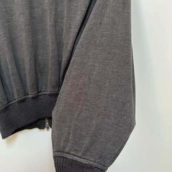 Bilancioni Zip Up Sweater Jacket Silk Wool Blend Dark Charcoal Gray size 52 - Picture 4 of 13